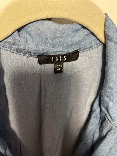 NWT Iris Denim Jean Jumpsuit Size medium 3/4 Sleeves soft and cozy - Picture 4 of 7