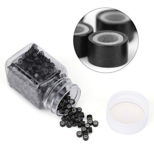 Aluminium Beads Hair Extension Tubes Microrings Hair Braiding Decorations Brown - Picture 6 of 19