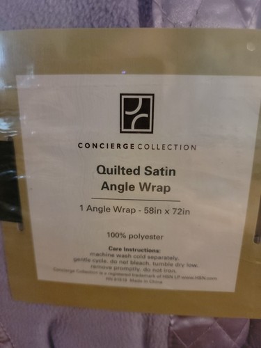 Quilted Satin Angle Wrap by Concierge Collection * Brand New! * 58" x 72" - Picture 4 of 7