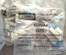(Lot of 7) Hubbell Category 5 Jacks, Cat. No: 51108A6. New Old Stock