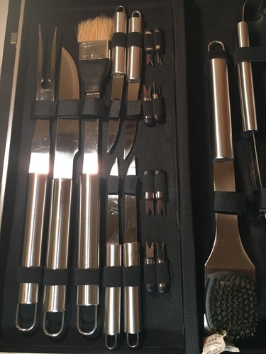 Grilled To Perfection 18 Piece Stainless Steel Barbecue Accessory Set With Case - Picture 2 of 6