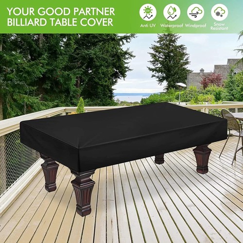 Waterproof Dust 7/8/9FT Outdoor Pool Snooker Billiard Table Cover Polyester Cap - Picture 4 of 17