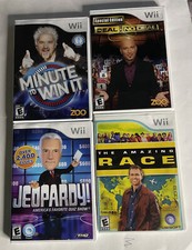 Lot of 4 Nintendo Wii Minute to Win It, Deal or no Deal, Jeopardy TV SHOW GAMES!