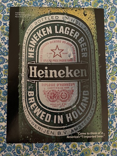 Anuncio impreso cerveza Heineken 1987 vintage Holanda - Imagen 1 de 7