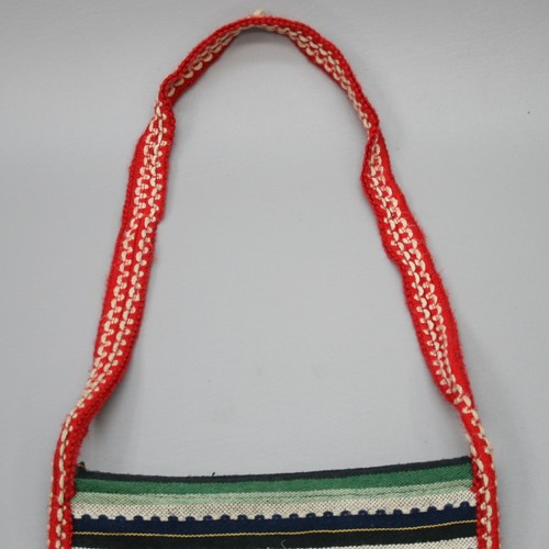 Vintage Native American Indian Shoulder Bag Purse Hand Woven Wool Peacock Tote - Picture 5 of 9