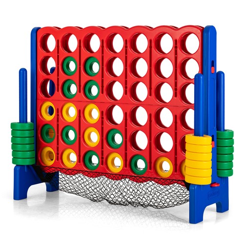 4-in-a-Row Connect Game 4-to-Score Giant Game Set W/Net Storage for Kids & Adult
