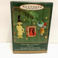 2000 Hallmark Green Eggs and Ham Dr Seuss Mini Miniature Ornament