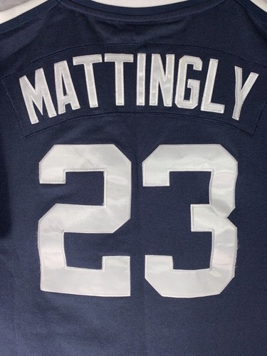 Vtg 90's Nike SEWN New York Yankees #23 Don Mattingly Cooperstown MLB Jersey L - Picture 5 of 10