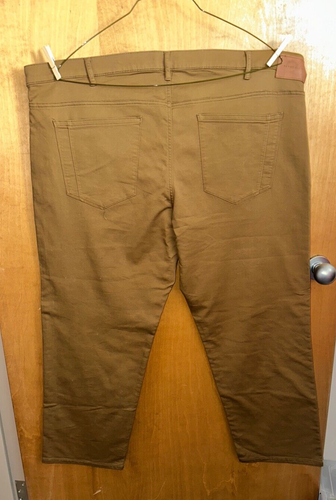 Mens Perry Ellis 46x30 Light Brown Stretch Pants - Picture 3 of 4
