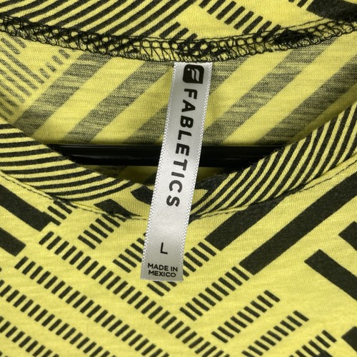Fabletics Reyna Geometric True Muscle Tank Size Large Yellow Black L Yoga - Picture 3 of 4