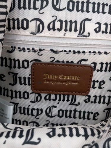 Juicy Couture Backpack Purse Women's 15" Brown Red Hearts Pockets - Picture 8 of 10