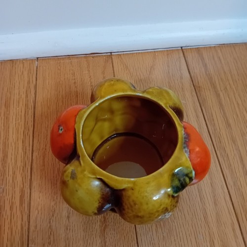 Vintage 60s MCM Inarco Japan Orange Spice Ceramic Sugar Bowl W/ Lid E3355 Retro - Foto 6 di 8