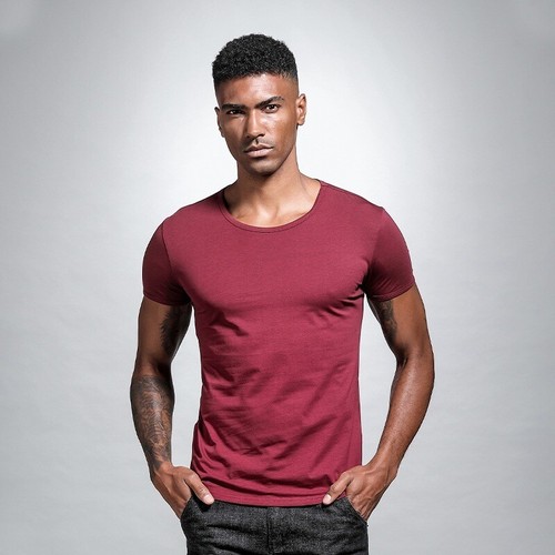 New Men's Summer Short Sleeves V-Neck T-Shirt Round Neck Slim T-shirt Tops Blous - Picture 14 of 27