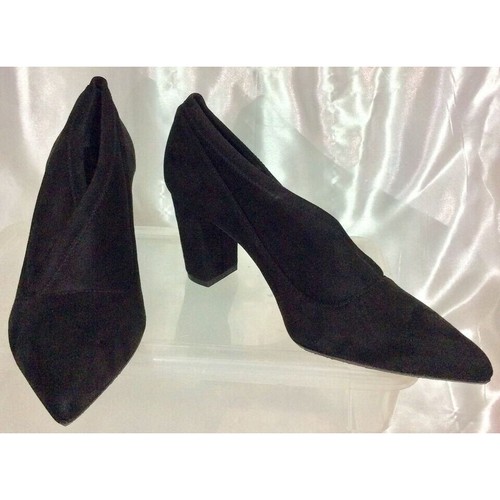 JON JOSEF Black Velvet & Suede Leather Heels Loafers Shoes Women's 10M - Picture 8 of 11