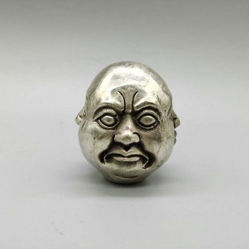1Rare Chinese Tibet Brass 4 Faces Buddha Head Statue - Picture 2 of 5