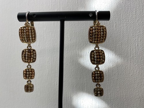 Vintage Liz Claiborne 4 Tier Drop Dangle Earrings Signed/Stamped Liz Claiborne - Picture 2 of 8