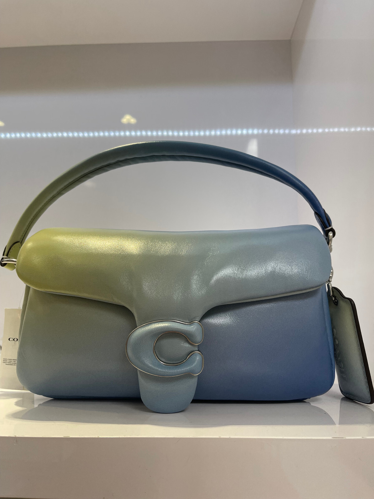 NWT $550 Coach Tabby 26 Pillow Aqua multi blue yellow Leather Shoulder Bag C0772 image 7