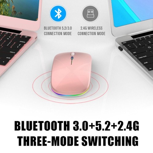 Bluetooth Drahtlose Maus USB Wiederauf ladbar LED-Hintergrund beleuchtung - Bild 3 von 14