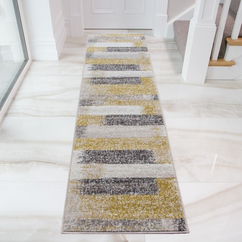 Modern Ochre Mustard Lemon Yellow Rugs Living Room Small Large Geometric Rugs UK - Picture 36 of 75