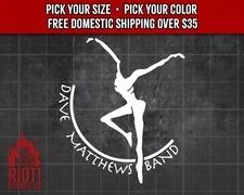 Dave Matthews Band Fire Dancer Decal for Car Sticker for Laptop Tumbler, Bottle