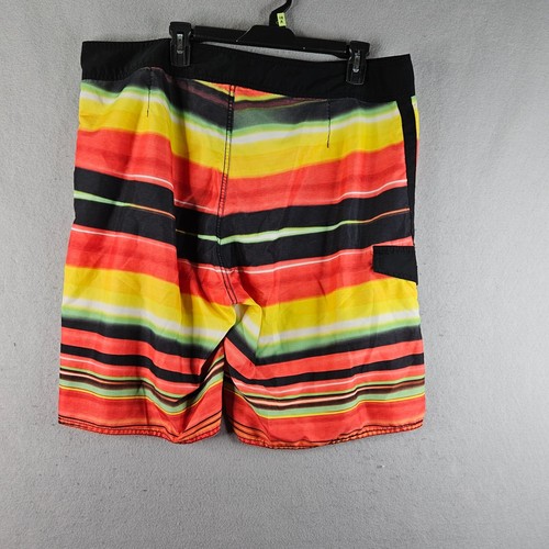Body Glove Swim Trunks Mens 38 Yellow Orange Striped Board Shorts Beach Resort - 第 7/9 張圖片