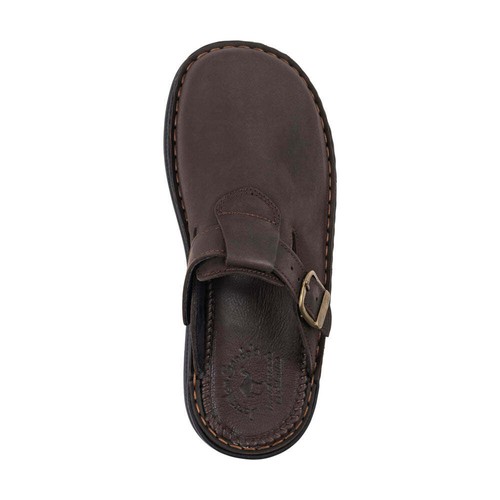 Sawyer - Leather Clog-Toe Sandal | Brown Nubuck - Picture 3 of 8