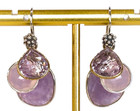 Rare Michael Dawkins Sterling Granulation Multi Gemstone Freeform Drop Earrings