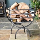 New Black Iron Curved Log Store