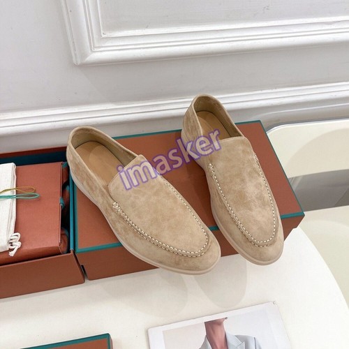 Mocasines sin cordones estilo italiano occidental para hombre mujer zapatos de cuero gamuza real nuevos - Imagen 2 de 44