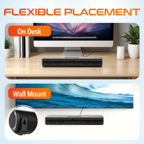 Delton SB380 50-Watt Bluetooth Computer Speaker Soundbar - Black - Picture 2 of 9