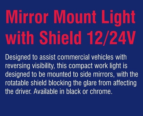LED Truck Mirror Light with Shield 12v 24v Loading LED Light - Mirror Mount LED - Picture 6 of 8