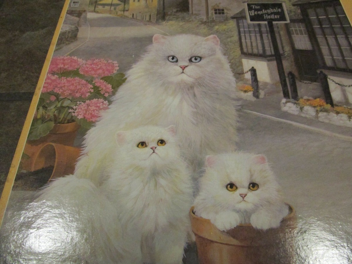 Cats 550 Milton Bradley Puzzle Kitten Sittin' 550pc 18x24