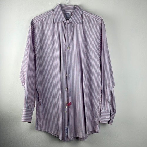 Brooks Brothers pink and blue striped dress shirt size 17–34 - Picture 3 of 7