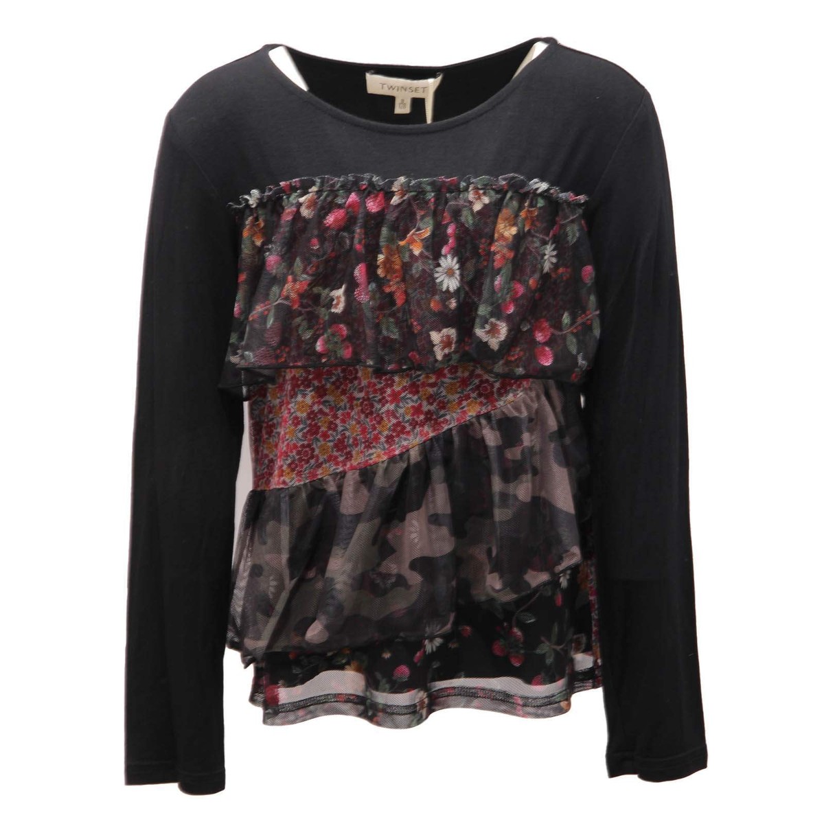 8795AO blusa bimba TWINSET girl kids shirt black Australia