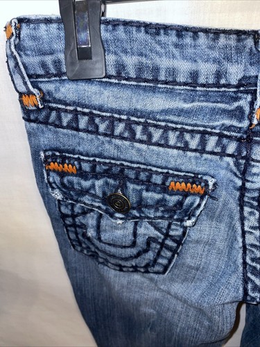 True Religion Straight Jeans Girls Size 10 25x26 Blue School Fashion - Picture 11 of 12
