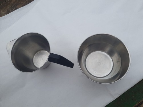 Vintage Lundtofte Zuckerdose & Milchkännchen Milch Set Edelstahl Danish MCM - Bild 7 von 12
