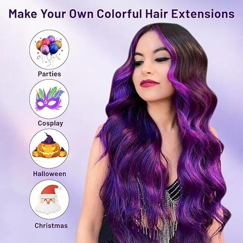 3-8 x Clip In Curly Hair Extensions Long Curly Highlight Streaks + Free Gift - Picture 9 of 101