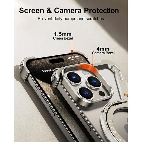 Z Form Aluminiumlegierung Randlos Magnet Hülle Handy Ständer für iPhone 16 15 14 13 - Bild 57 von 84
