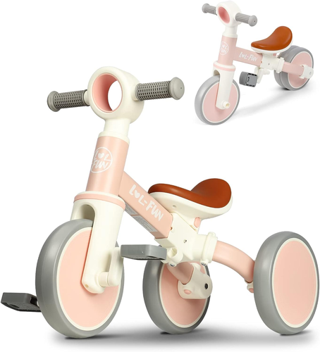 Baby Balance Bike for 1 2 Year Old Boys Girls Gift, 4 in 1 Kids Tricycle for Tod