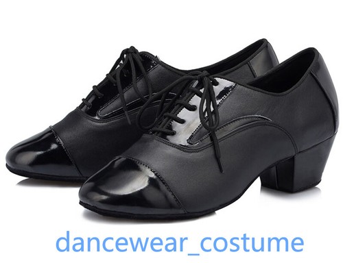 Latein Modern Tanzschuhe Herren Leder Tango Ballsaal Salsa Tanzen Absätze Schuhe - Bild 5 von 12