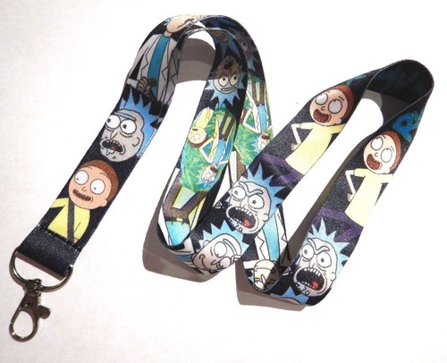 RICK & MORTY LANYARD cartoon Sanchez Neck Strap Key Chain ID Tag School Work Z1 - Picture 3 of 3