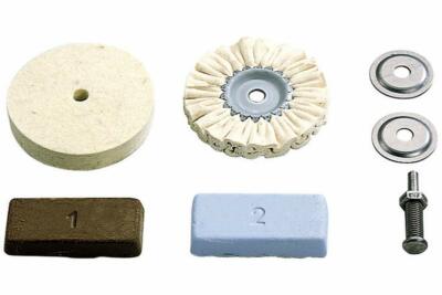 Set de Polissage Wolfcraft Kit Poncage Pate A Polir Disque Feutre Axe Nettoyage