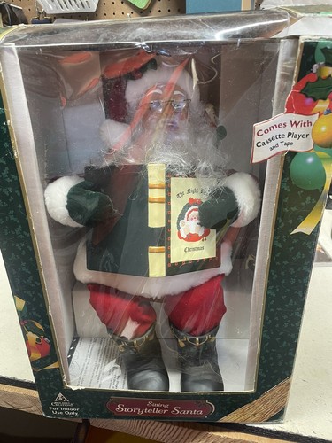 1999 Sitting Santa w/ Cassette Player No Tape 17" Poseable Story Telling Santa - Picture 13 of 17