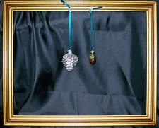 Old World Christmas Ornaments Snowy Cone WOLW Tag & Acorn Both Glass Blown Rare 