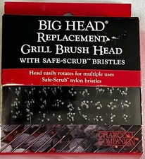 Charcoal Companion Big Head Barbeque Grill Brush Replacement Head Safe Scrub