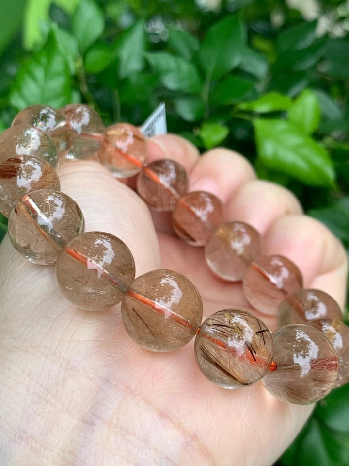 Copper Rutilated Gemstone 13MM Bracelet, Wrist 17CM/6.3/4” - Image 3 of 4