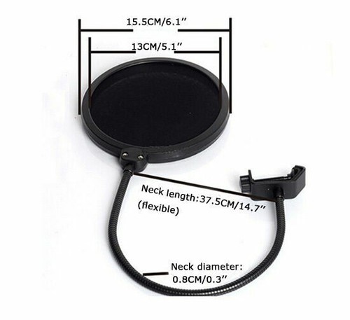 New Double Layer Studio Microphone Wind Screen Mask Filter Equipment Portable - Picture 9 of 10