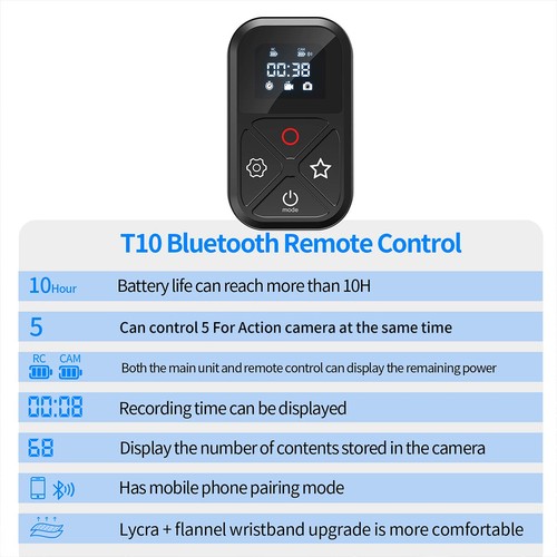 Wifi Bluetooth Remote Control w/ Shortcut Key For GoPro Hero 8 9 10 Max iPhone - Picture 7 of 16