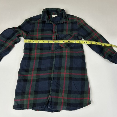 Zara Little Girls Shirt Dress Size 4 Plaid Red Blue Green Buttons #2657 - Picture 4 of 6