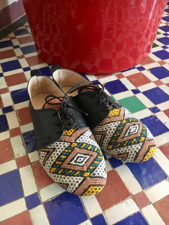 Handmade Mgoldccan Kilim Black Leather Oxfords Lace Up shoes Women Women Women EU 39 US 8 8.5 23db84 Handmade Mgoldccan Kilim Black Leather Oxfords Lace Up shoes Women Women Women EU 39 US 8 8.5 23db84